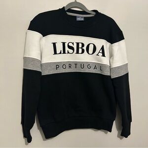 Lisboa Portugal Colorblock Pullover Sweatshirt sz XS Xtra Small